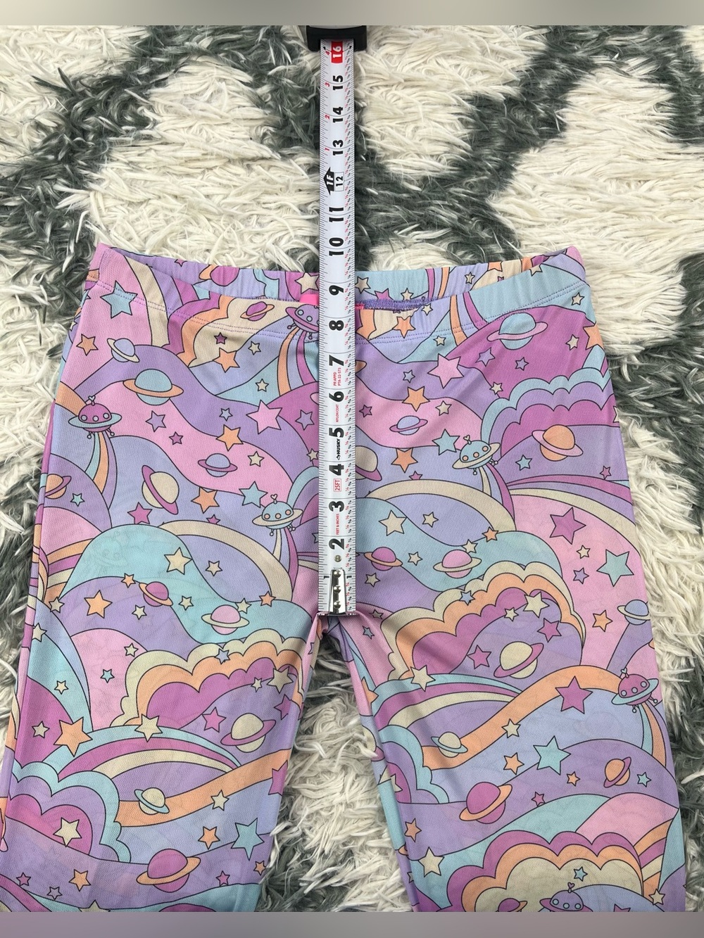 Dolls Kill Sugar Thrillz Women’s Purple Groovy Galaxy Mesh Flares Pants Size M - Picture 5 of 12